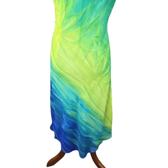 La Rue 39 Vintage 90's Floral Slip Dress Size 12 Floral Midi Length Ruffle Tie D - Picture 6 of 10